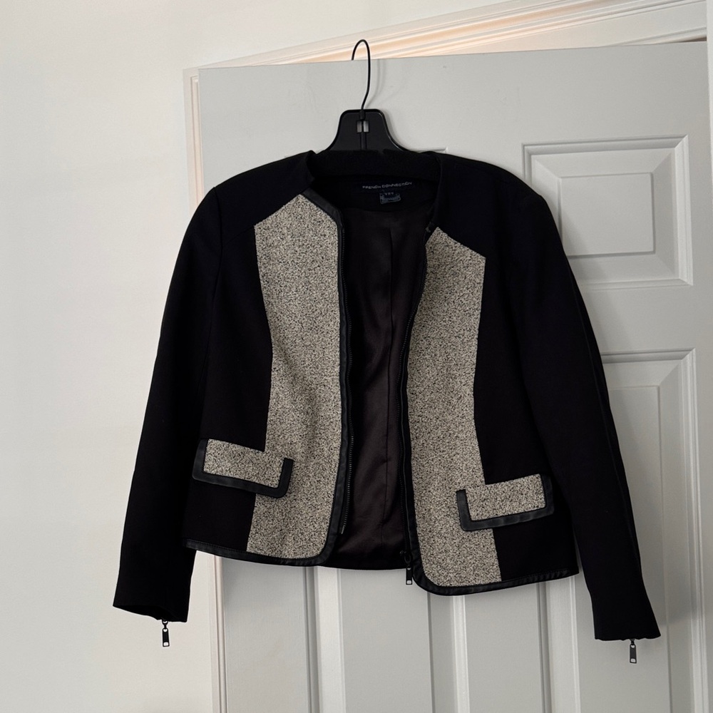 French Connection Black and Gray Blazer